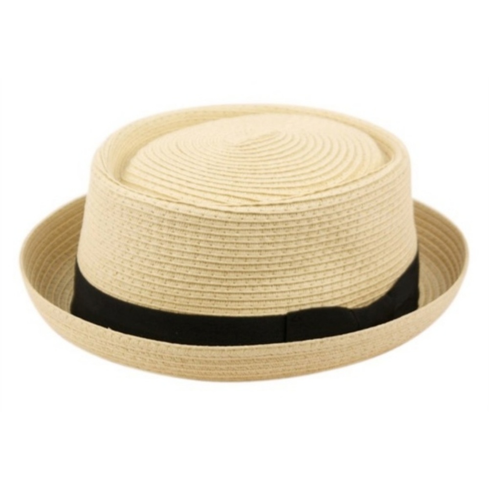 Men's Natural Color Ribbon Brim Hat